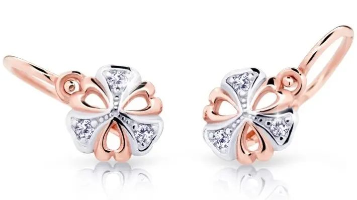 Cutie Diamonds Bicolor dětské náušnice ze zlata s diamanty C2230-10-10-X-4-D