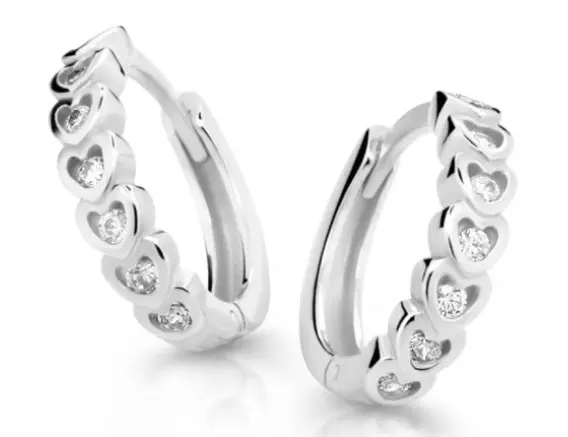 Cutie Diamonds Dětské kruhové náušnice z bílého zlata s brilianty C3341-10-10-X-2-D
