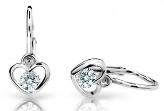 Cutie Diamonds Dětské náušnice Srdíčka z bílého zlata s brilianty DC1943-10-10-X-2