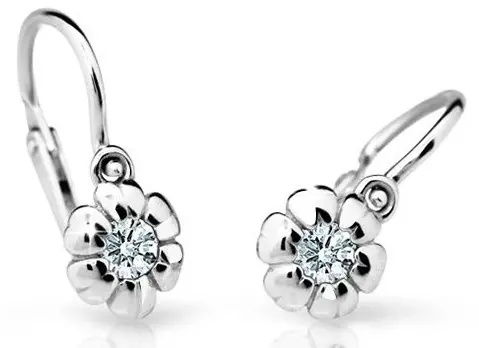Cutie Diamonds Dětské náušnice z bílého zlata Kytičky s brilianty DC2151-10-00-X-2