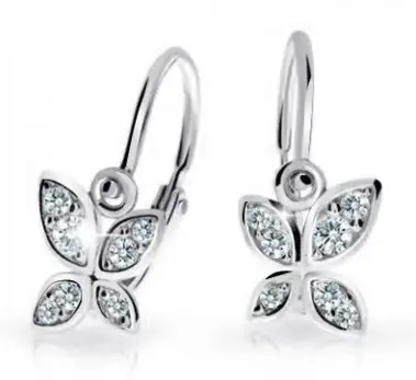 Cutie Diamonds Dětské náušnice z bílého zlata Motýl s brilianty DC2259-10-00-X-2