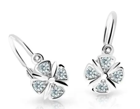 Cutie Diamonds Dětské náušnice z bílého zlata s diamanty C2245-10-10-X-2-D