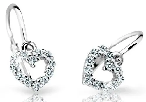 Cutie Diamonds Dětské náušnice z bílého zlata Srdíčka s brilianty DC2157-10-00-X-2