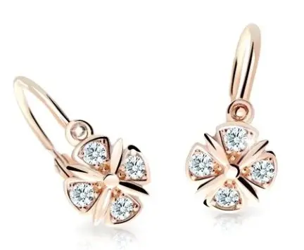 Cutie Diamonds Dětské náušnice z růžového zlata s diamanty C2245-10-10-X-4-D
