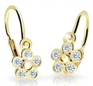 Cutie Diamonds Dětské náušnice ze žlutého zlata Květiny s brilianty DC2744-10-10-X-1