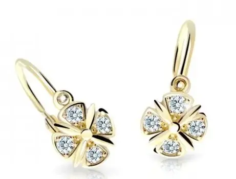 Cutie Diamonds Dětské náušnice ze žlutého zlata s diamanty C2245-10-10-X-1-D