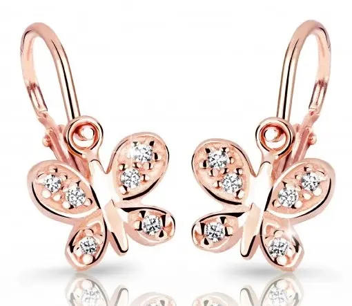 Cutie Diamonds Dětské zlaté náušnice Motýlci s brilianty DC2748-10-10-X-4