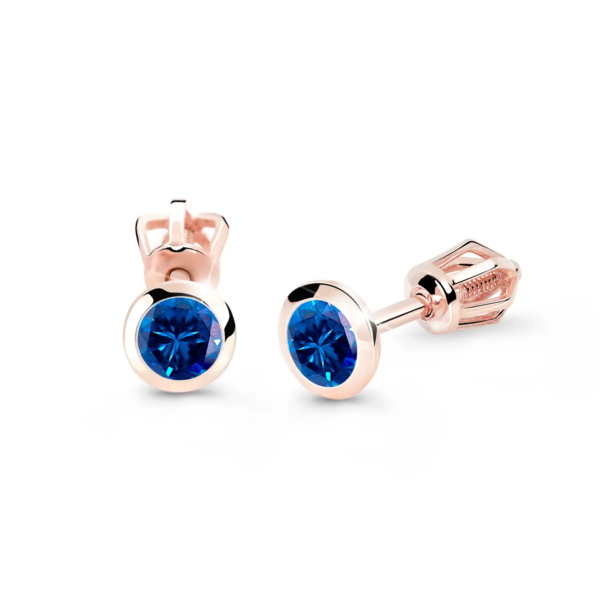 Cutie Diamonds Elegantní náušnice z růžového zlata se safíry DZ8003-30-SF-X-4