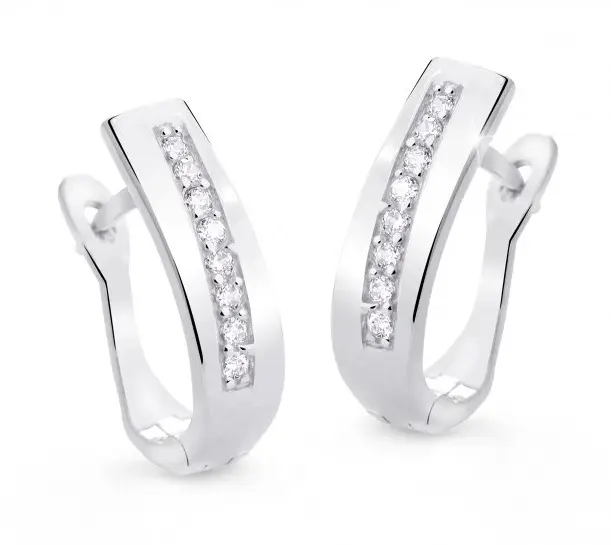 Cutie Diamonds Půvabné visací náušnice z bílého zlata s brilianty DZ8018-80-00-X-2