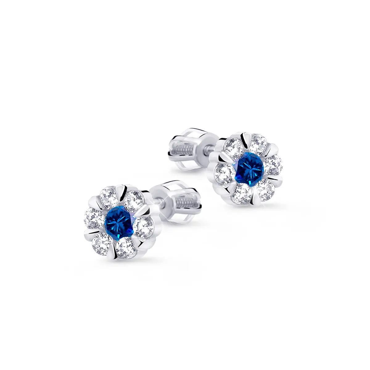 Cutie Diamonds Skvostné náušnice z bílého zlata se safíry a diamanty DZ8039-30-SF-X-2