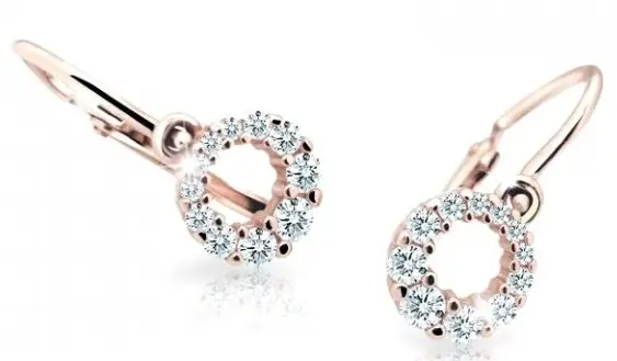 Cutie Diamonds Třpytivé dětské náušnice z růžového zlata s brilianty DC2154-10-00-X-4