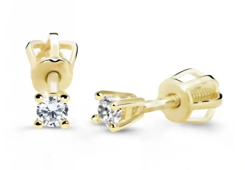 Cutie Jewellery Drobné náušnice ze žlutého zlata se zirkony Z60129-30-10-X-1