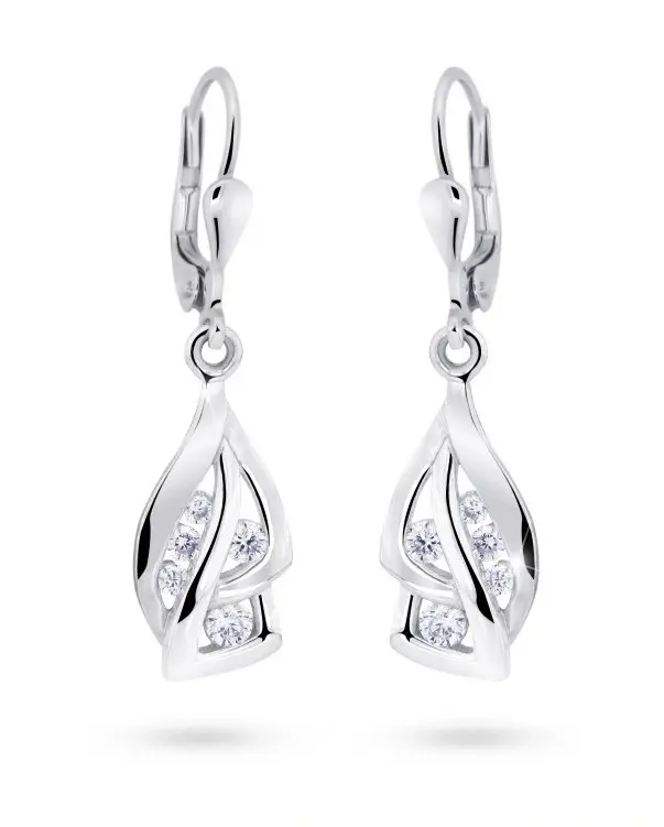 Cutie Jewellery Luxusní náušnice z bílého zlata s třpytivými zirkony Z8045-55-10-X-2