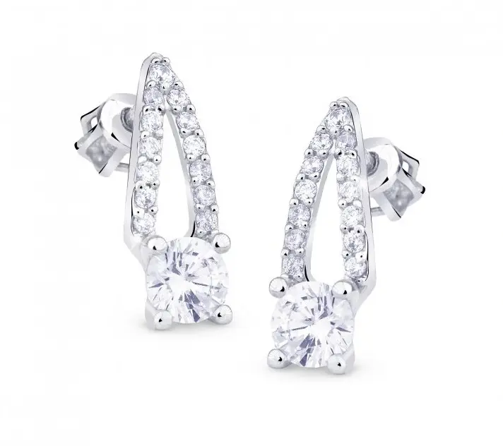 Cutie Jewellery Luxusní zlaté náušnice s třpytivými zirkony Z8044-30-10-X-2