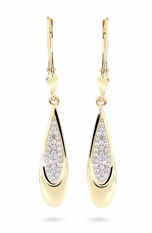 Cutie Jewellery Luxusní zlaté náušnice se zirkony Z8052-55-10-X-1