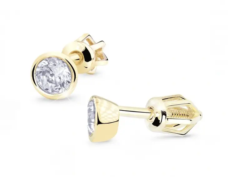 Cutie Jewellery Náušnice ze žlutého zlata se zirkony Z8053-30-10-X-1