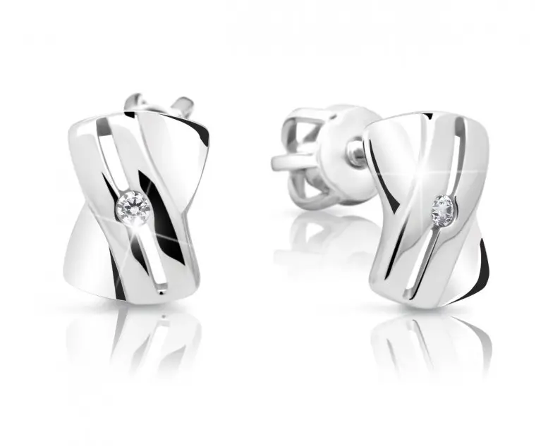 Cutie Jewellery Slušivé náušnice z bílého zlata se zirkony Z6482-1628-30-10-X-2