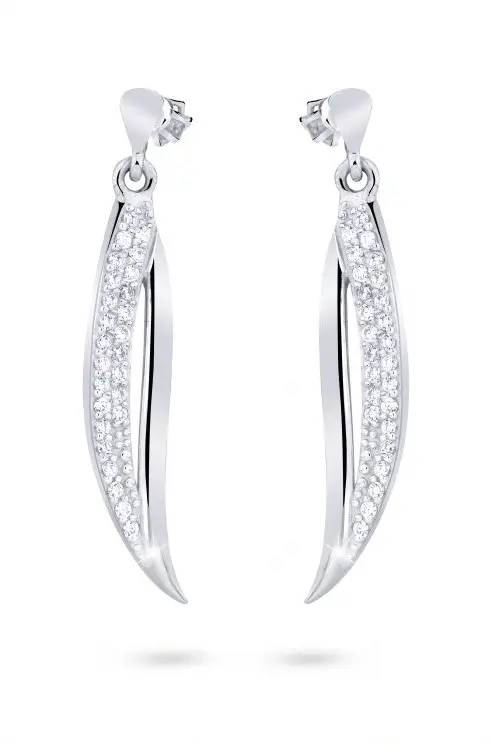 Cutie Jewellery Stylové náušnice z bílého zlata s třpytivými zirkony Z8046-30-10-X-2