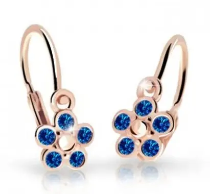 Cutie Jewellery Dětské kytičkové náušnice z růžového zlata C2744-10-X-4