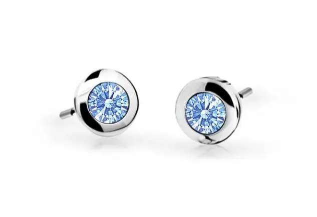 Cutie Jewellery Dětské náušnice z bílého zlata C1537-30-X-2 světle modrá