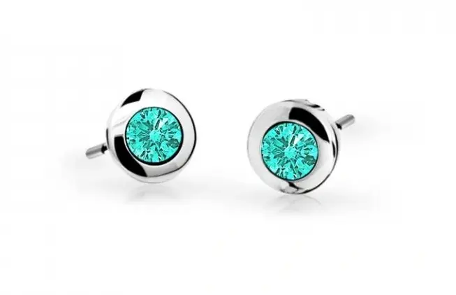Cutie Jewellery Dětské náušnice z bílého zlata C1537-30-X-2 světle zelená