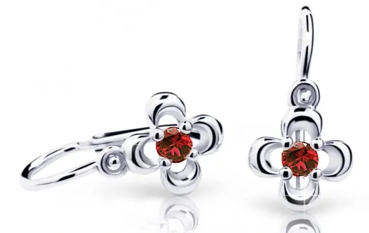 Cutie Jewellery Dětské náušnice z bílého zlata C2013-10-X-2 červená