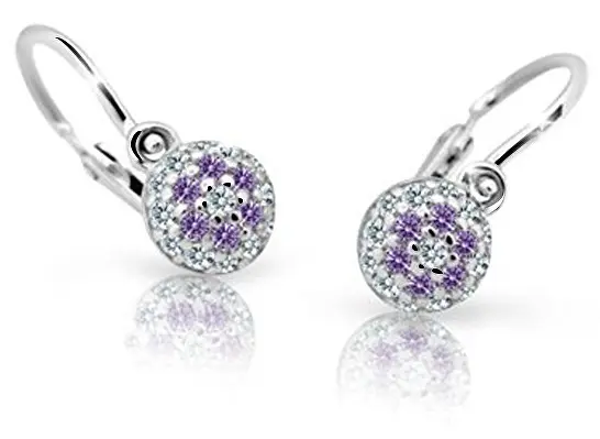Cutie Jewellery Dětské náušnice z bílého zlata C2150-10-X-2 fialová