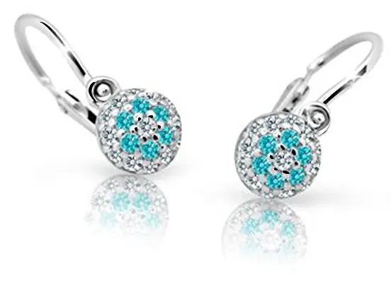 Cutie Jewellery Dětské náušnice z bílého zlata C2150-10-X-2 světle zelená