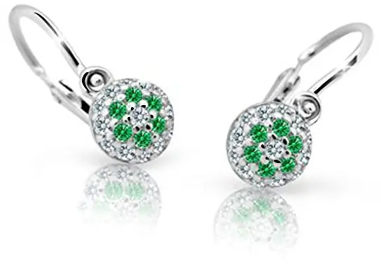 Cutie Jewellery Dětské náušnice z bílého zlata C2150-10-X-2 zelená