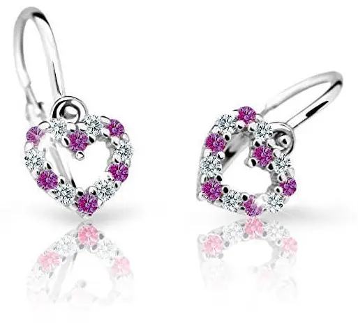 Cutie Jewellery Dětské náušnice z bílého zlata C2157-10-X-2 fuchsiová