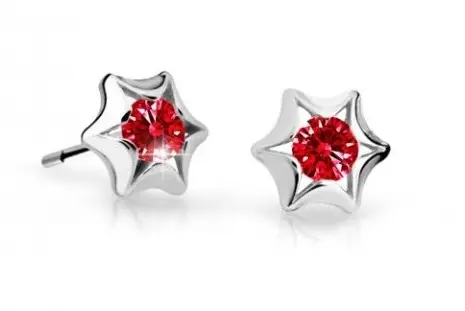 Cutie Jewellery Dětské náušnice z bílého zlata C2159-30-X-2 červená