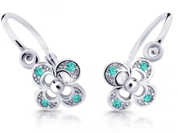 Cutie Jewellery Dětské náušnice z bílého zlata C2200-10-X-2 světle zelená