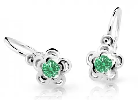 Cutie Jewellery Dětské náušnice z bílého zlata C2204-10-X-2 zelená