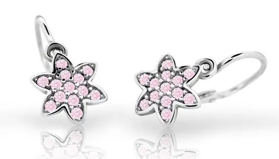 Cutie Jewellery Dětské náušnice z bílého zlata C2206-10-X-2 růžová