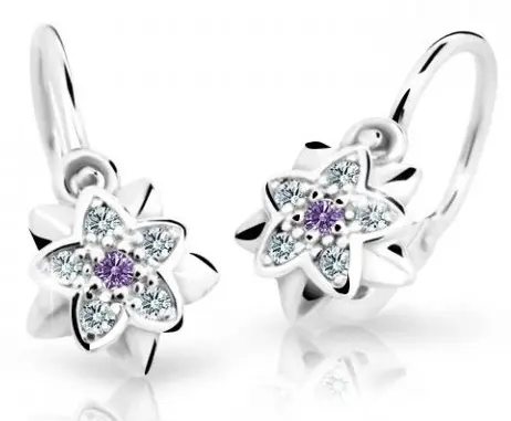 Cutie Jewellery Dětské náušnice z bílého zlata C2210-10-X-2 fialová