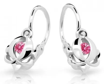 Cutie Jewellery Dětské náušnice z bílého zlata C2218-10-X-2 fuchsiová