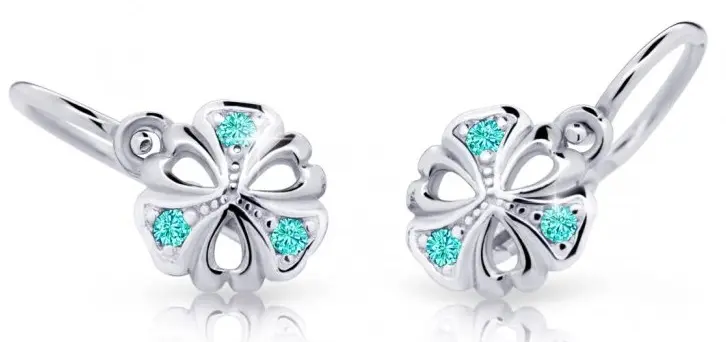 Cutie Jewellery Dětské náušnice z bílého zlata C2230-10-X-2 světle zelená