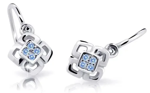 Cutie Jewellery Dětské náušnice z bílého zlata C2240-10-X-2 světle modrá
