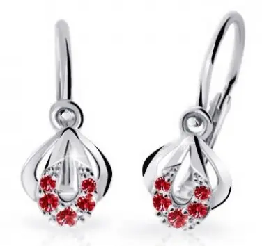 Cutie Jewellery Dětské náušnice z bílého zlata C2270-10-X-2 červená