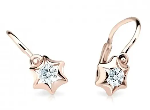 Cutie Jewellery Dětské náušnice z růžového zlata C2159-10-X-4 bílá