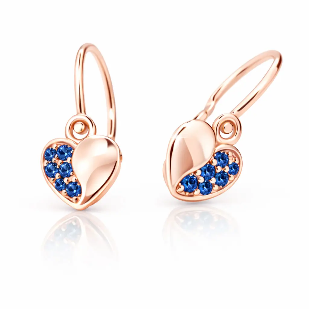 Cutie Jewellery Dětské náušnice z růžového zlata C2160-10-X-4 modrá