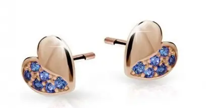 Cutie Jewellery Dětské náušnice z růžového zlata C2160-30-X-4 modrá
