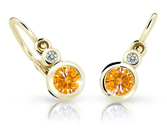 Cutie Jewellery Dětské náušnice ze žlutého zlata C1984-10-X-1 oranžová