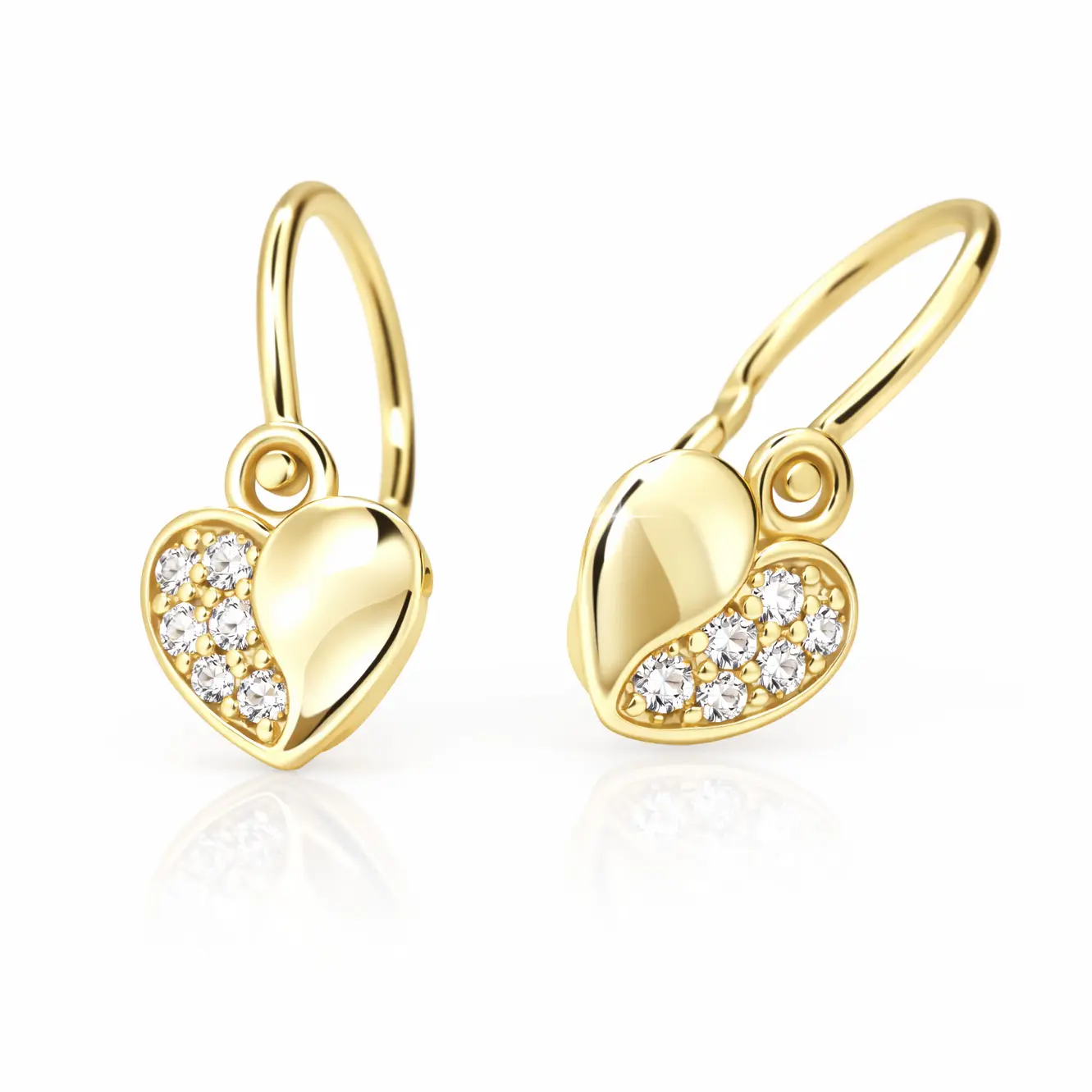 Cutie Jewellery Dětské náušnice ze žlutého zlata C2160-10-X-1 bílá