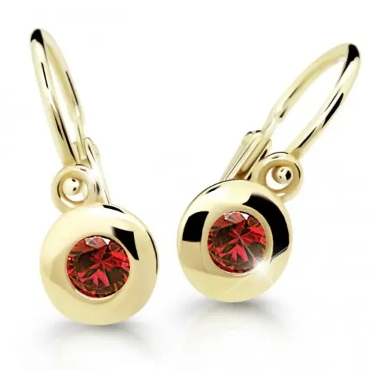 Cutie Jewellery Dětské náušnice ze žlutého zlata C2589-10-X-1 červená