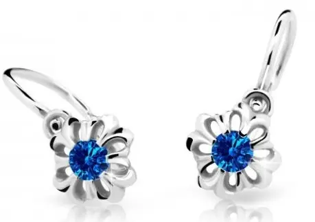 Cutie Jewellery Něžné dětské náušnice z bílého zlata C2208-10-X-2 modrá