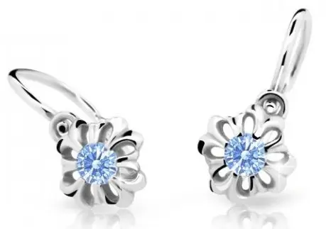 Cutie Jewellery Něžné dětské náušnice z bílého zlata C2208-10-X-2 světle modrá