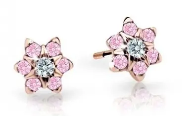 Cutie Jewellery Půvabné dětské náušnice z růžového zlata C2152-30-X-4 růžová