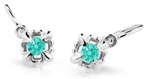 Cutie Jewellery Roztomilé dětské náušnice z bílého zlata C2212-10-X-2 světle zelená