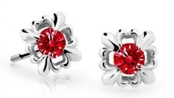 Cutie Jewellery Roztomilé dětské náušnice z bílého zlata C2212-30-X-2 červená